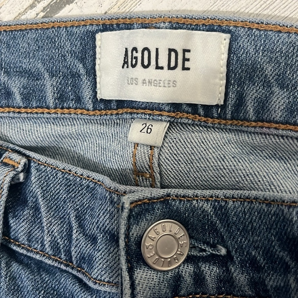 AGOLDE Distressed Knee Skinny Jeans Size 26 - Picture 6 of 11